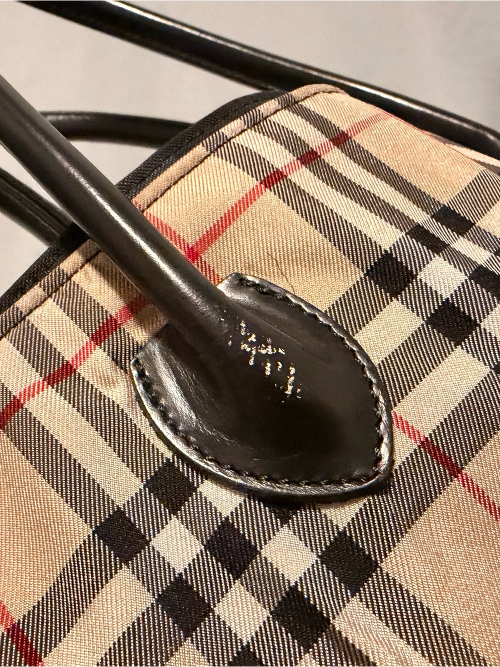 Burberry Blue Label Nova Check Canvas Zipper Tote Bag - Picture 14 of 16
